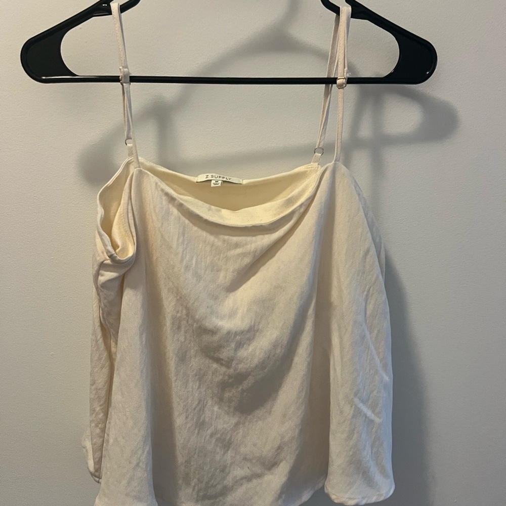 Z Supply Cream Asymmetrical Sleeveless Camisole